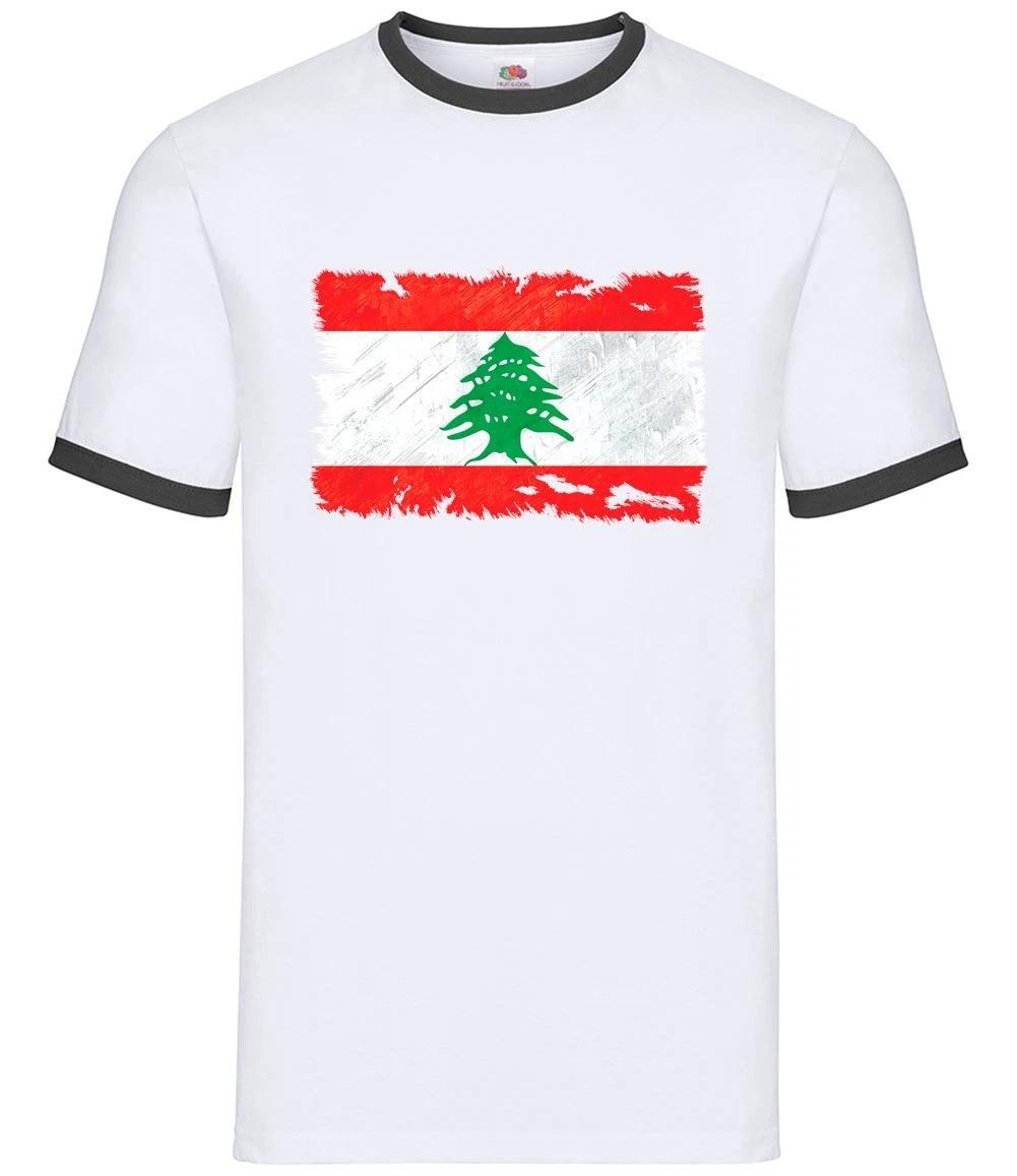 Lebanon Flag - Mens Ringer - Beirut Lebanese Republic Flags Country S