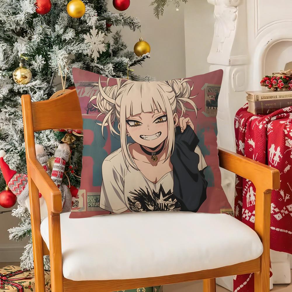 My Hero Academia Himiko Toga Pillow Case Silky Elegant Comfort Sofa Bed Invisible Zipper