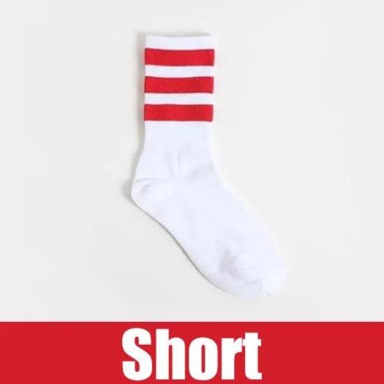 Neue Herren/Damen 3 Drei Streifen Baumwollsocken Retro Old School Hiphop Skate Lang Kurz Meias Harajuku Weiß Schwarz Winter Cool