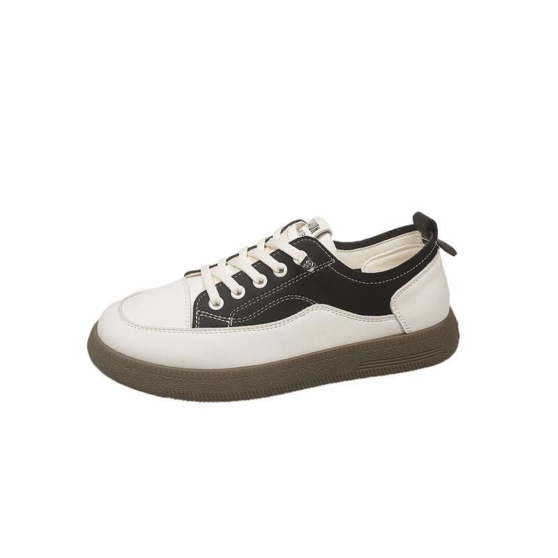 Imitation leather retro little white shoes women's 2025 spring and autumn models, one-pedal soft-soled comfortable and versatile casual sports shoes