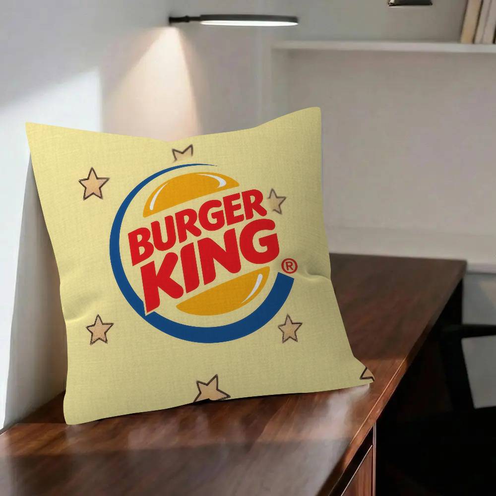 Pillow anime Cushion Cover x Polyester Sofa Cushions Decorative Throw Pillows Home Decoration Pillowcover Logo Burger King