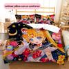 Set Copripiumino con Fantasia Sailor Moon2 Decorazione per la Casa Regalo (1 * copripiumino + 2 * federe senza imbottitura)