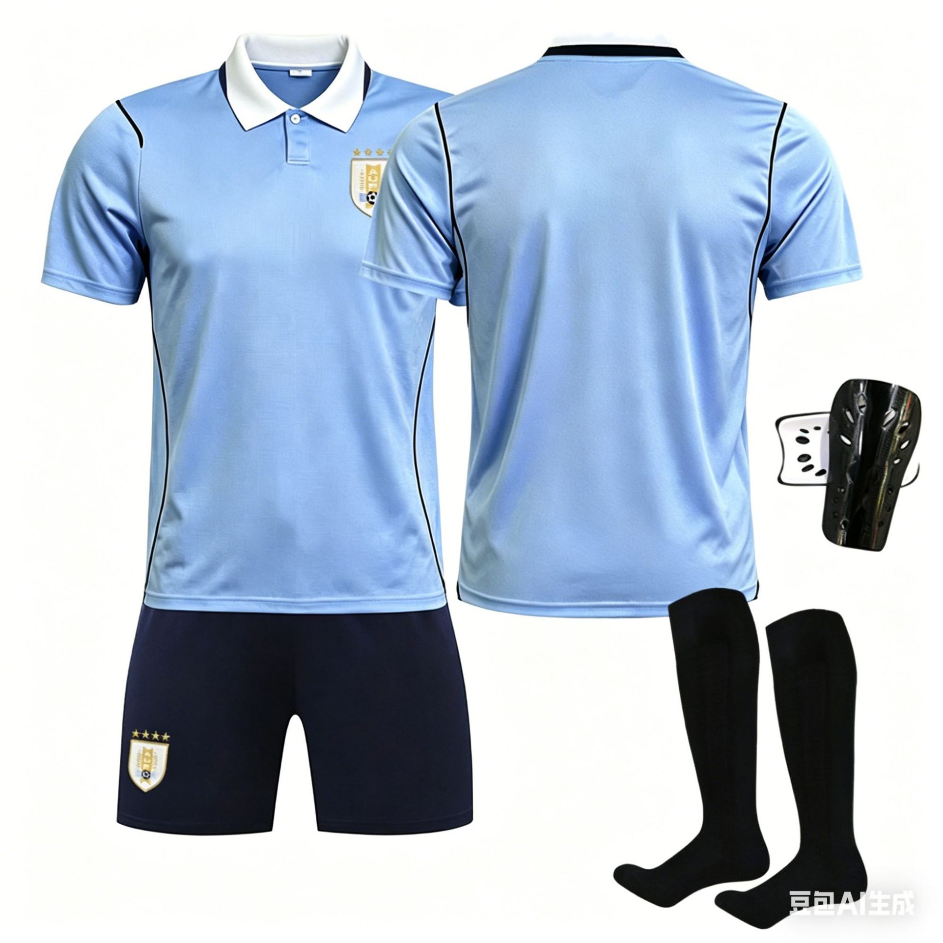 WK Uruguay Thuissokken Voetbalshirt Set Nee. 9, Jersey. 26