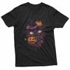 Creepy Witch With Pumpkin Face And Clock Eyes T-Shirt