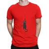 Falling Cat With Scratches O Neck TShirt Black Cat Fabric Classic T Shirt Men Clothes New Design Hot Sale