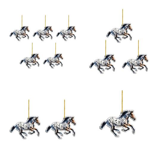 Yousheng 2D Horse Car Rear View Mirror Charm Acrylic Christmas Tree Hanging Pendant Auto Mirror Accessories for Women Girls