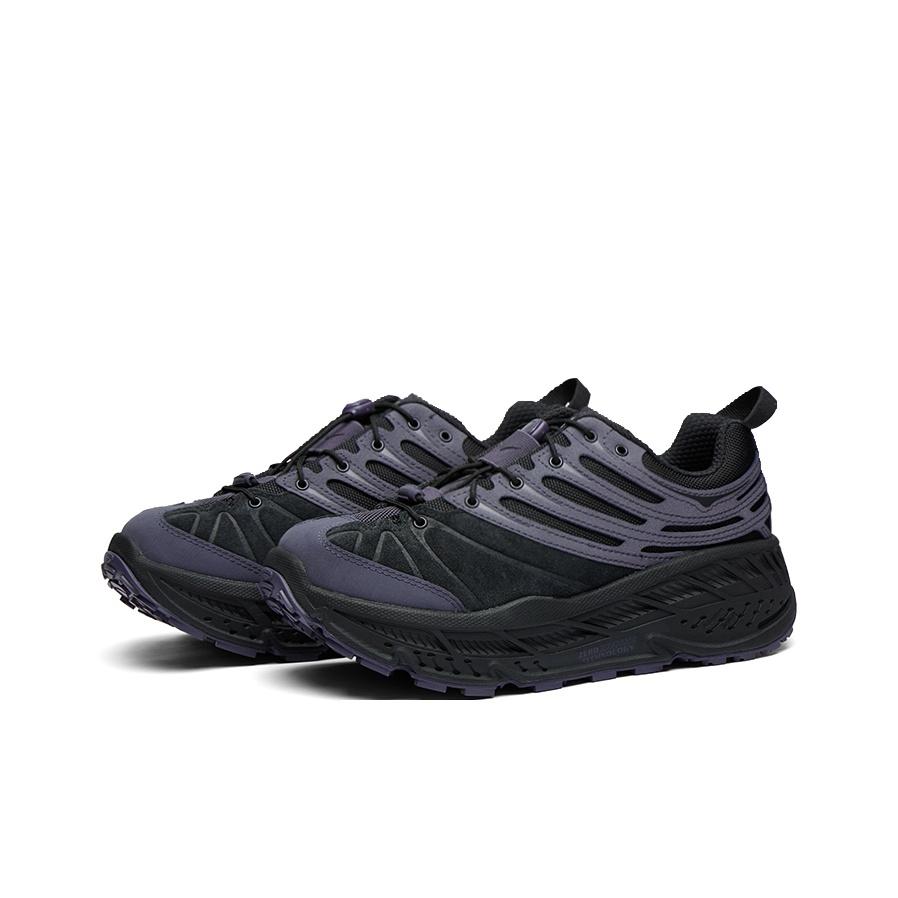 HOKA One One Stinson Evo Og Classic Versatile Running Shoes Unisex Sneakers Black Purple 1166450-BBLC