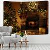 Christmas Print Tapestry Fireplace Holiday Gift Room Wall Decor Backdrop Fabric Psychedelic Home Decor Tapestry Tapiz Navideño