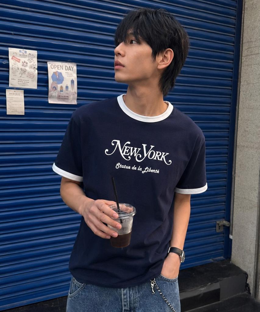 ECORR [Unisex] Classic City Ringer T-Shirt_Navy