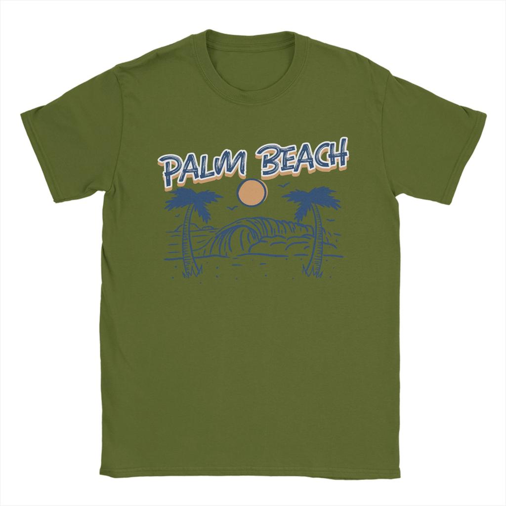 Humor Palm Beach TShirt Unisex Crew Neck Cotton T Shirt Short Sleeve Tees Birthday Present Clothes