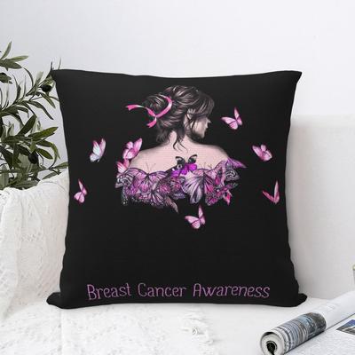 Women Breast Cancer Warrior I Am The Storm Pillow Case Cushion Covers Vintage Decorative Throw Pillow Case Cover for Seat