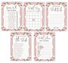 Inkdotpot Bachelorette Party Games Set Bundle of 5 (Activities for 50 Guest) Floral Theme Fun Bridal Shower Game Set