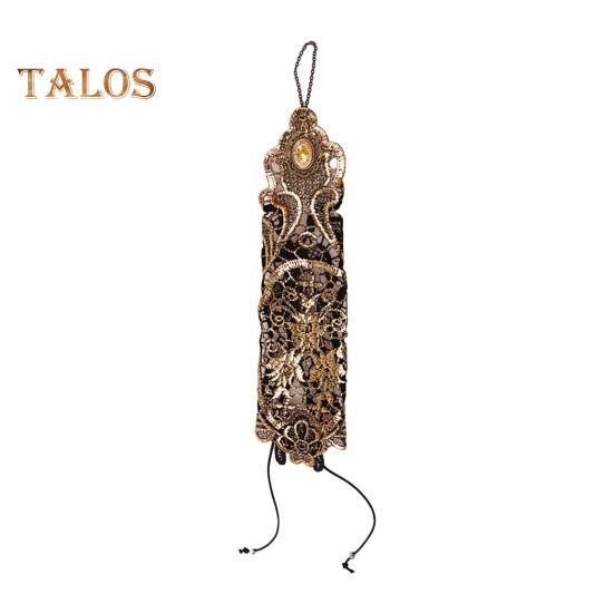 

1 шт. женские перчатки для косплея с ажурным кружевным цветочным узором, регулируемый ремешок со шнуровкой, декор из страз, без пальцев, винтажный стиль, реквизит для выступлений и фотосъемок