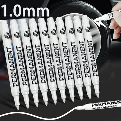 4/5/6pcs White Permanent Marker Pens Fine Tip Oil-based Art Drawings On Wood Leather Graffiti Markers Stationery For Art Writing