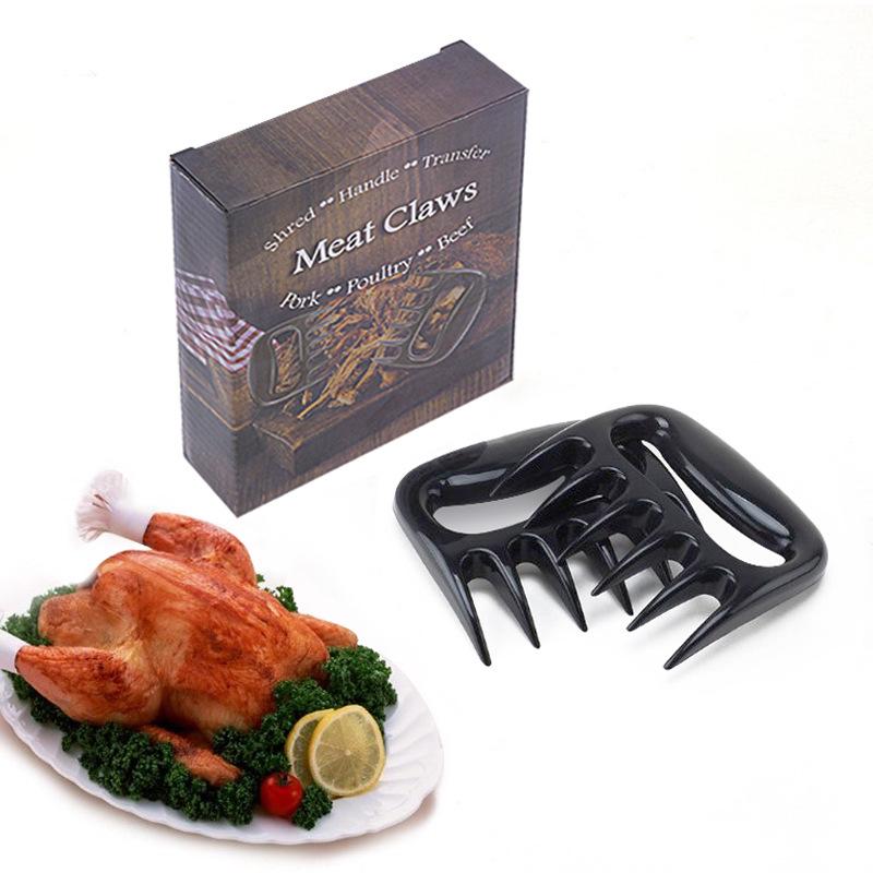 

Bear Claw Meat Shredder Fork - Kitchen BBQ Utensil Set 2 x PP Bag - Black