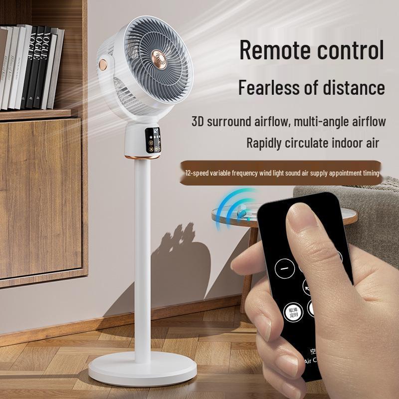 2026 USB Rechargeable Oscillating Floor Fan with LED for Indoor/Outdoor Use