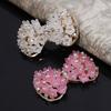 Engood 100Pcs Resin Cherry Flower Rhinestone Sewing Trim & Embellishments Craft Bow Buttons DIY Hair Accessories Case Decoration