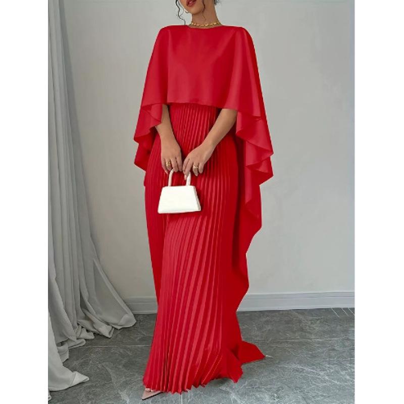 Completo Due Pezzi Elegante alla Moda 2026: Gonna Pieghettata Irregolare con Top a Manica Pipistrello Larga per Donna
