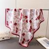 Rose Printing Imitation Silk Scarf Square Scarf High-End Shawl Versatile Neck Small Square Scarf Headscarf Female