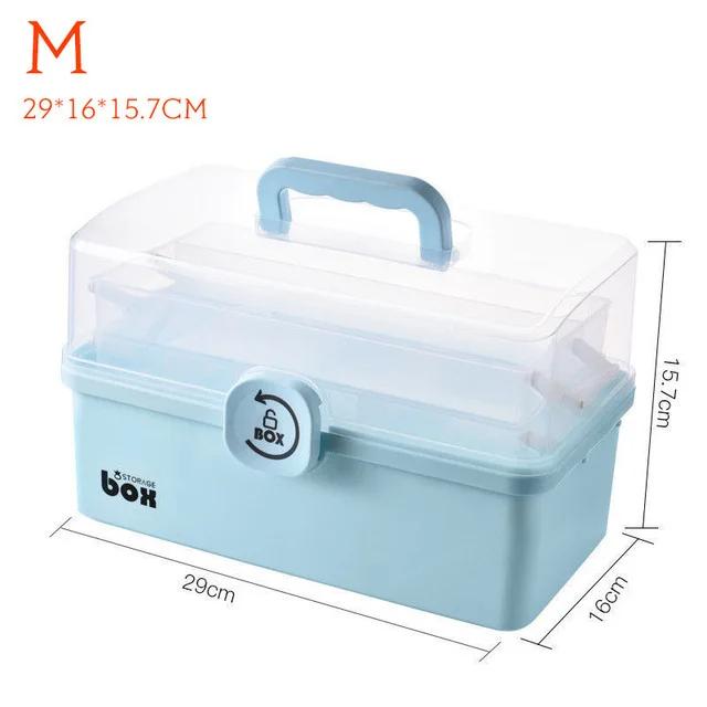 3-Tier Medicine Storage Box First Aid Kit Container Portable Plastic Medicine Storage Organizer Multipurpose Drug Distribution