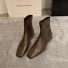 Fashion SUOJIALUN 2025 New Brand Women Ankle Boots Fashion Square Toe Back Zipper Ladies Elegant Short Boots Square Low Heel Shoes