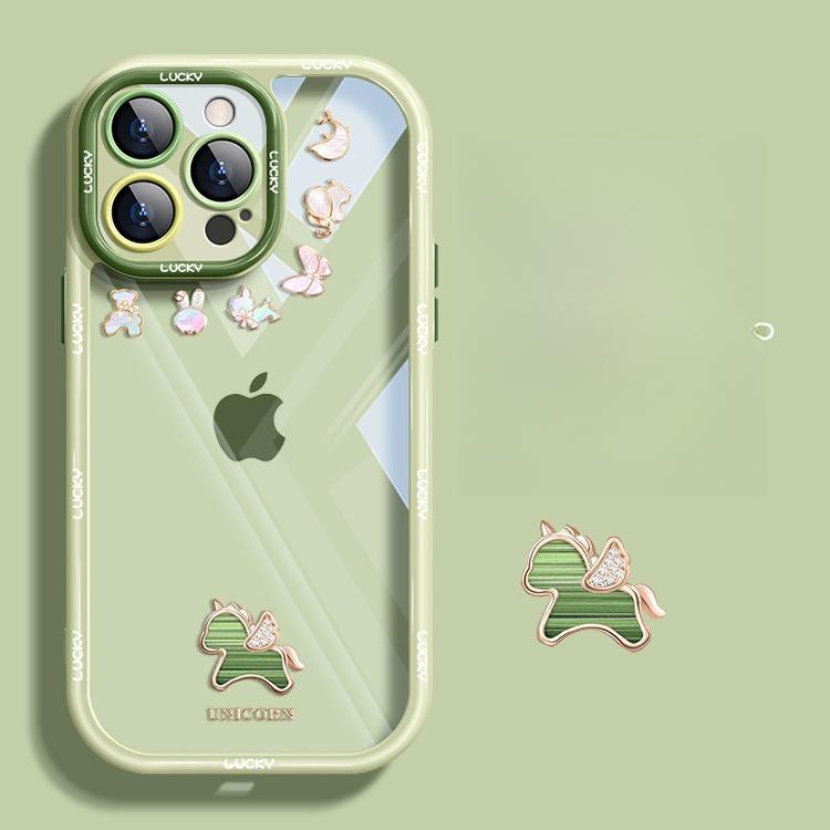 Applicable To Apple 15 Mobile Phone Case Iphone14 Simple Diamond Pony 13 Transparent All-inclusive Lens 11/12 Anti-fall X