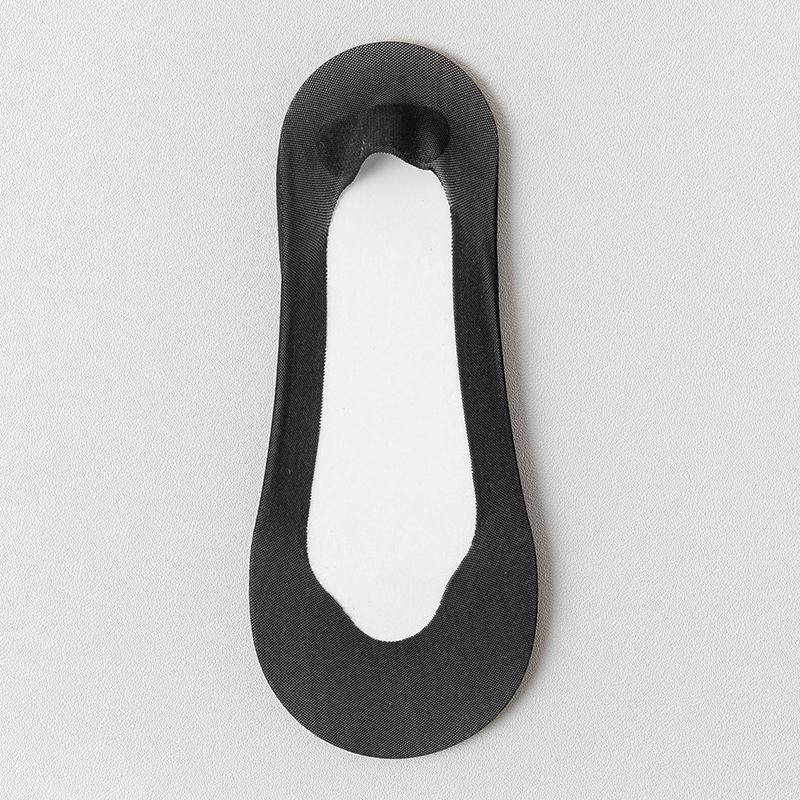 Summer Ultra-thin Breathable Sock Slippers Solid Color Ice Silk Low Cut Boat Socks Silicone Anti-slip Invisible No Show Socks