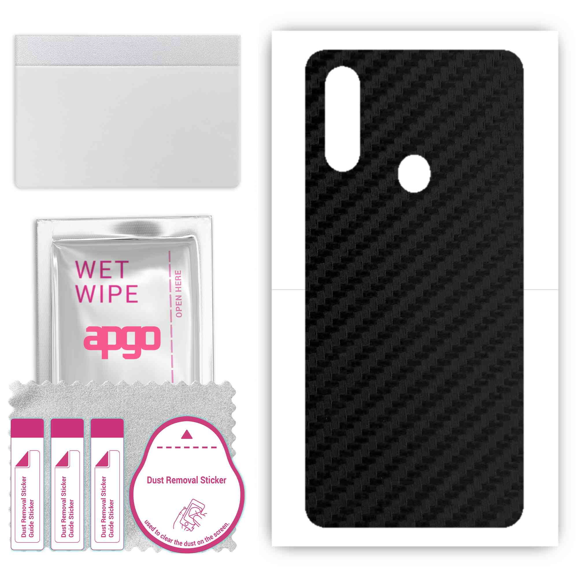 

Apgo Protective Skin Sticker для задньої панелі, сумісної з Oppo A31, Wrap Film, Foil, Vinyl - Pattern Carbon Black
