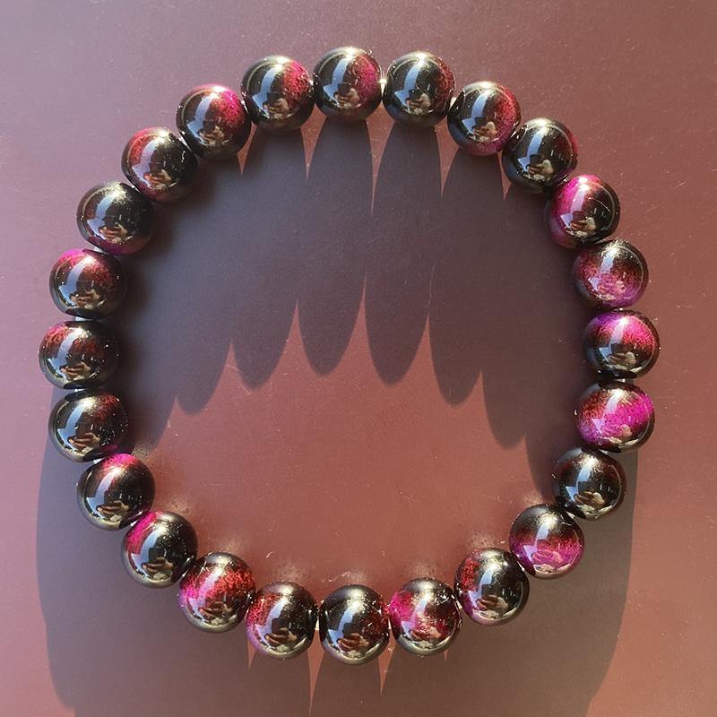 Charm Bracelet Tiger Eye Stone Beads Elastic Beaded Bracelets For Men Women Jewelry