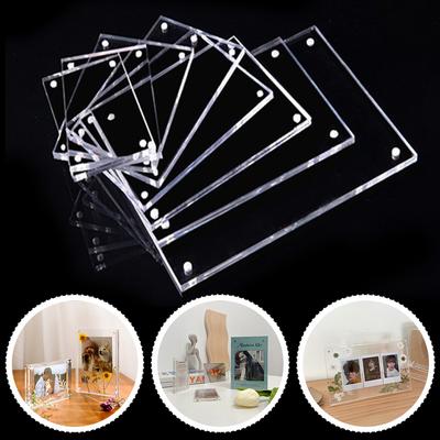 Transparent Acrylic Photo Frame Magnetic Poster Display Stand Bedroom Wall Decoration Table Picture Frame