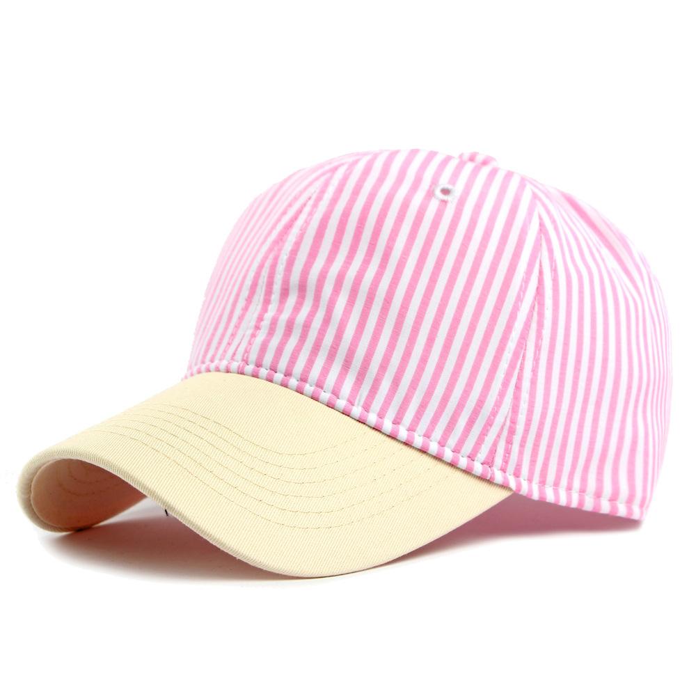 Striped Men Baseball Cap Women Sunscreen Sun Hat