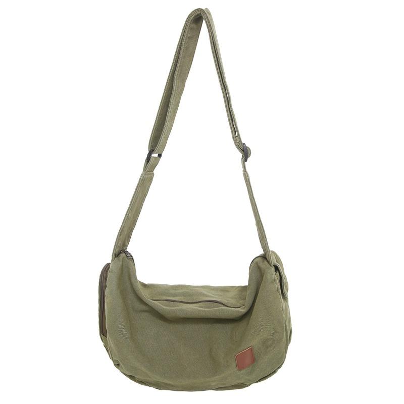Bags niche lazy wind messenger bags women's casual versatile commuter shoulder bags men's class travel canvas bags