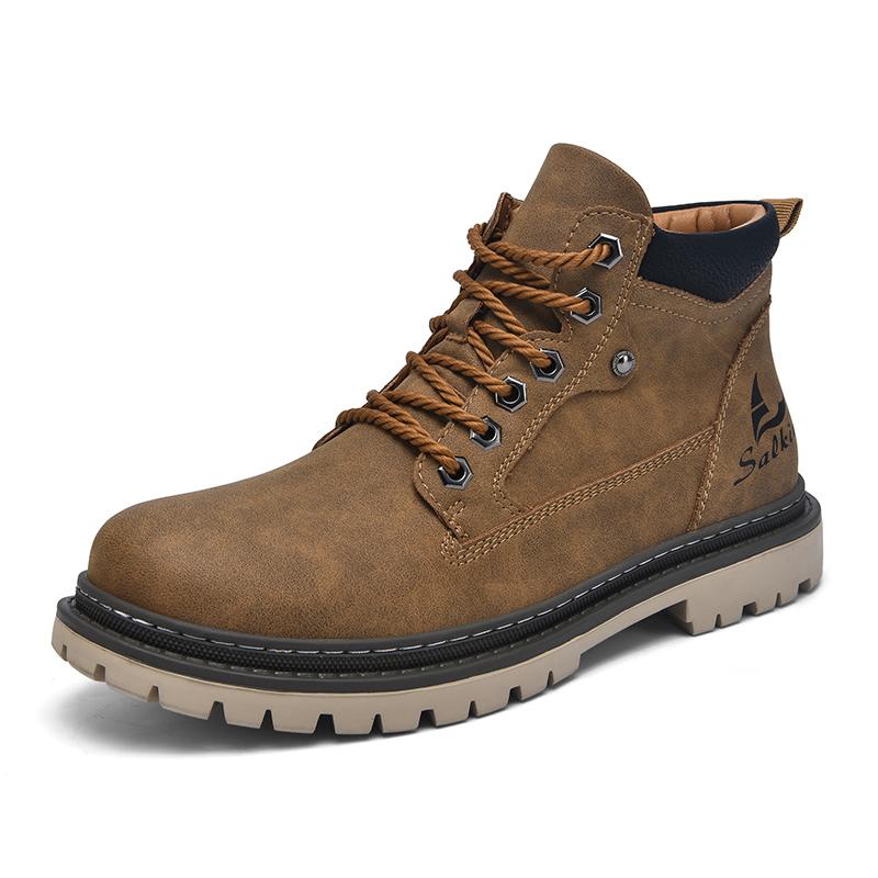 Stivali da Uomo Artigianali alla Caviglia Inverno Scarpe in Pelle Autunno Stivali da Trekking Outdoor Sneakers Hombres Botas Top Alto Calzature Antiscivolo