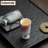 2pc/lot Aurora Kiln Change Red Teacup High Footed Tea Bowl Meditation Cup Smelling Fragrant Mug Master Cups Tea Services 30ml