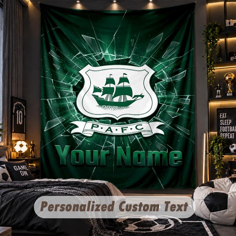 TapestryPlymouth Argyle FC Custom Name Text Personalized Wall Hanging Tapestry Home Wall Decor