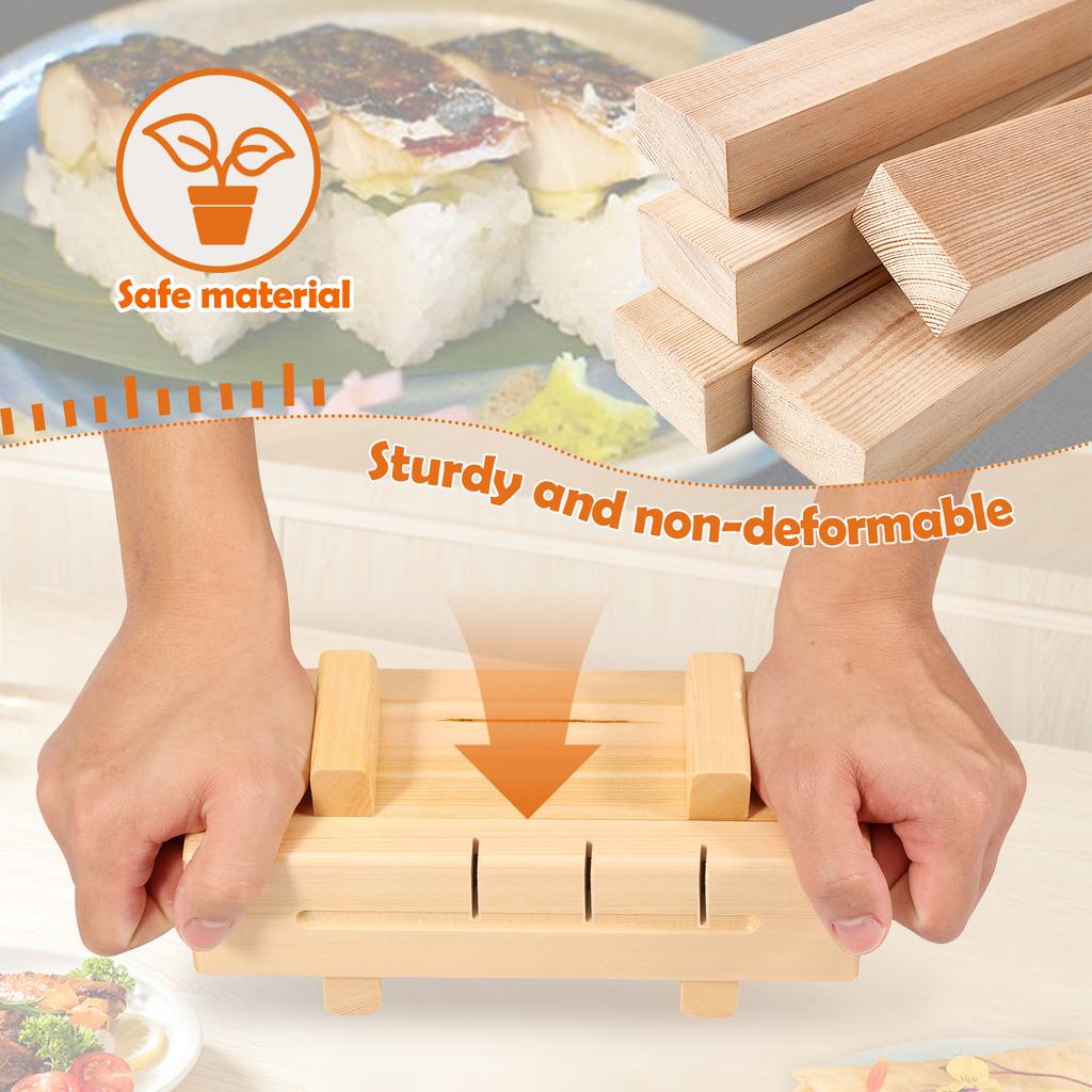 DIY Sushi Maker Mold Rectangular Oshizushi Press Mold with/without Slots Hand Maker Food Rice Roll Mold Cooking Accessories