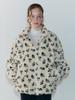 Etmon Pattern Fleece Quilted Jacket, Cream Beige