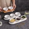 3PCS Dried Fruit Salad Bowl Tableware Snack Bowl White Flowering Dessert Bowl Storage Decorative Plate Household Tableware