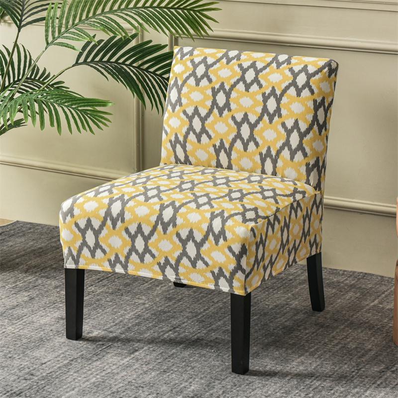 Accent Armless Chair Cover Geometric Print Single Sofa Stool Slipcover Nordic Stretch Chair Covers Elastic Couch Protector Cover
