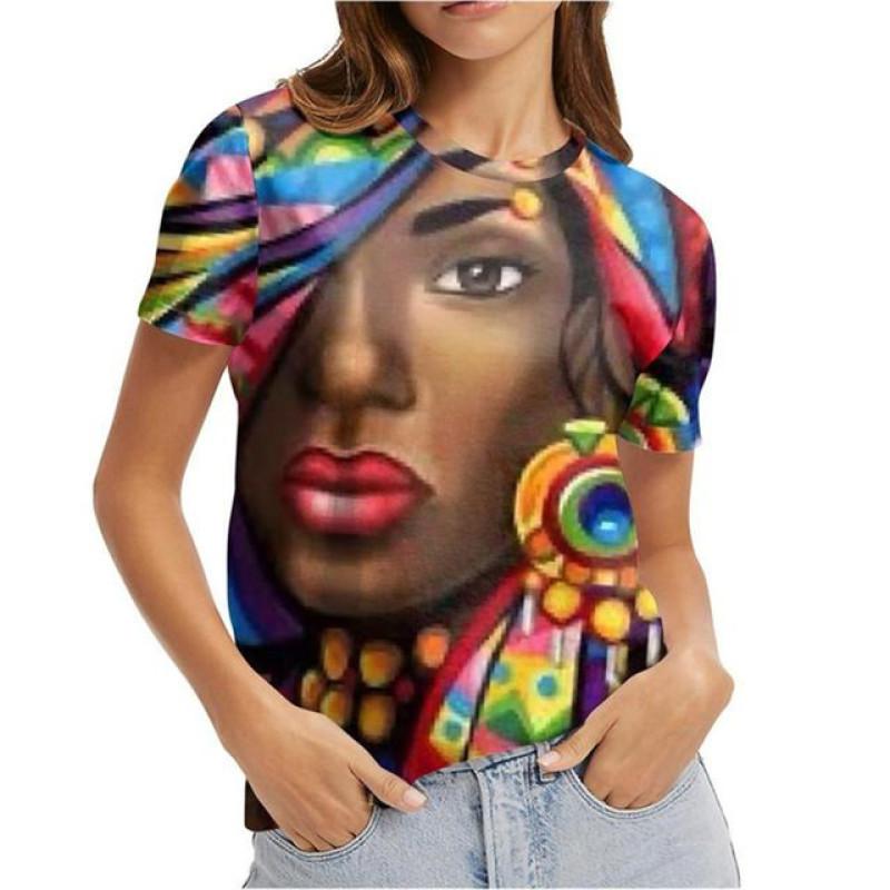Vielseitige Harajuka Cartoon Mädchen Porträt Druck T-Shirts Damen Pullover Kurzarm Sommer Neu Designer Lässig O-Ausschnitt Weiblich