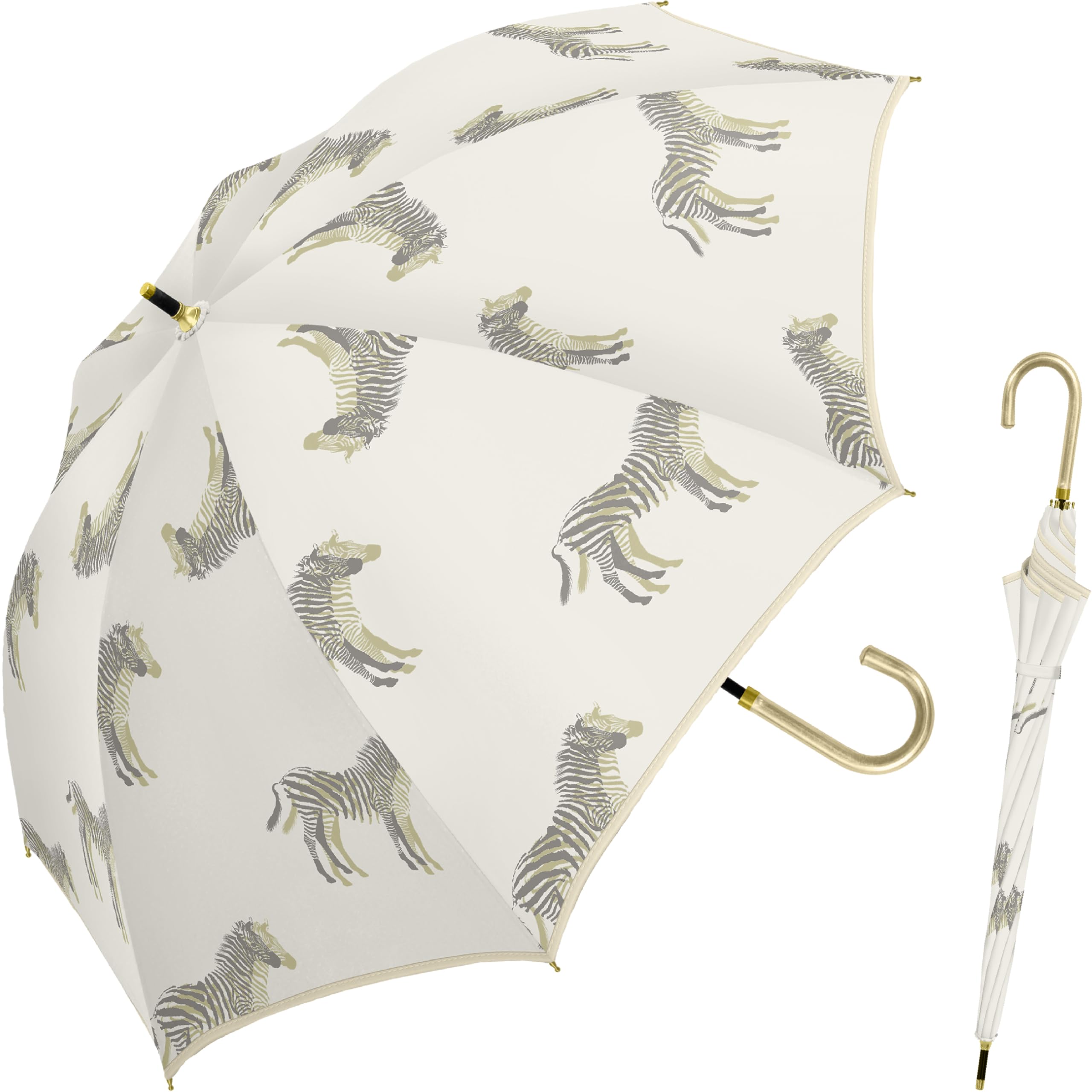 

assa Lightweight Parasol with UV Premium UV Heat Black Light Heatstroke Rain or Compact Fiberglass FL Zebra Design Women s Protection, Shading, 100%