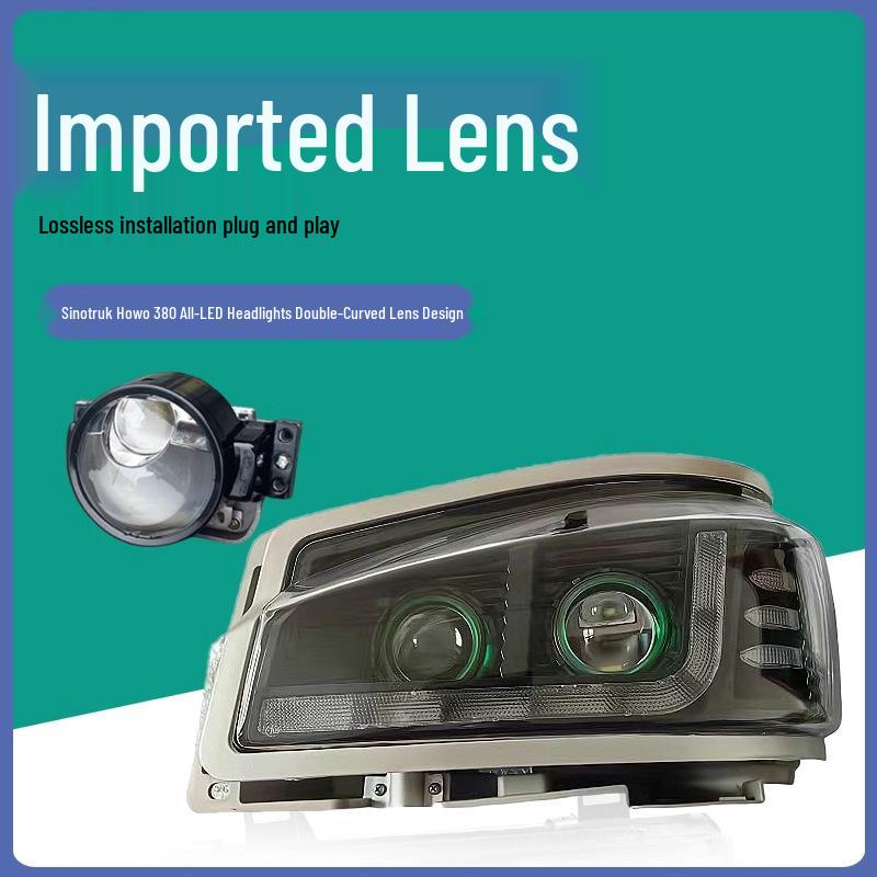SITRAK HOWO 380 LED Headlight Assembly with Triple Lens and Super Bright High/Low Beams