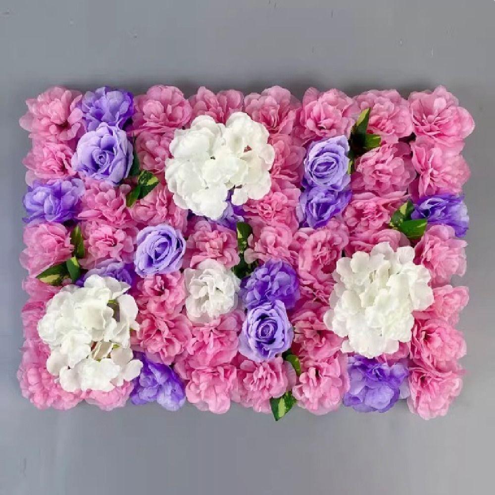 Realistic Artificial Flower Wall Panels Handmade Rose Wedding Background  Stage Supplies
