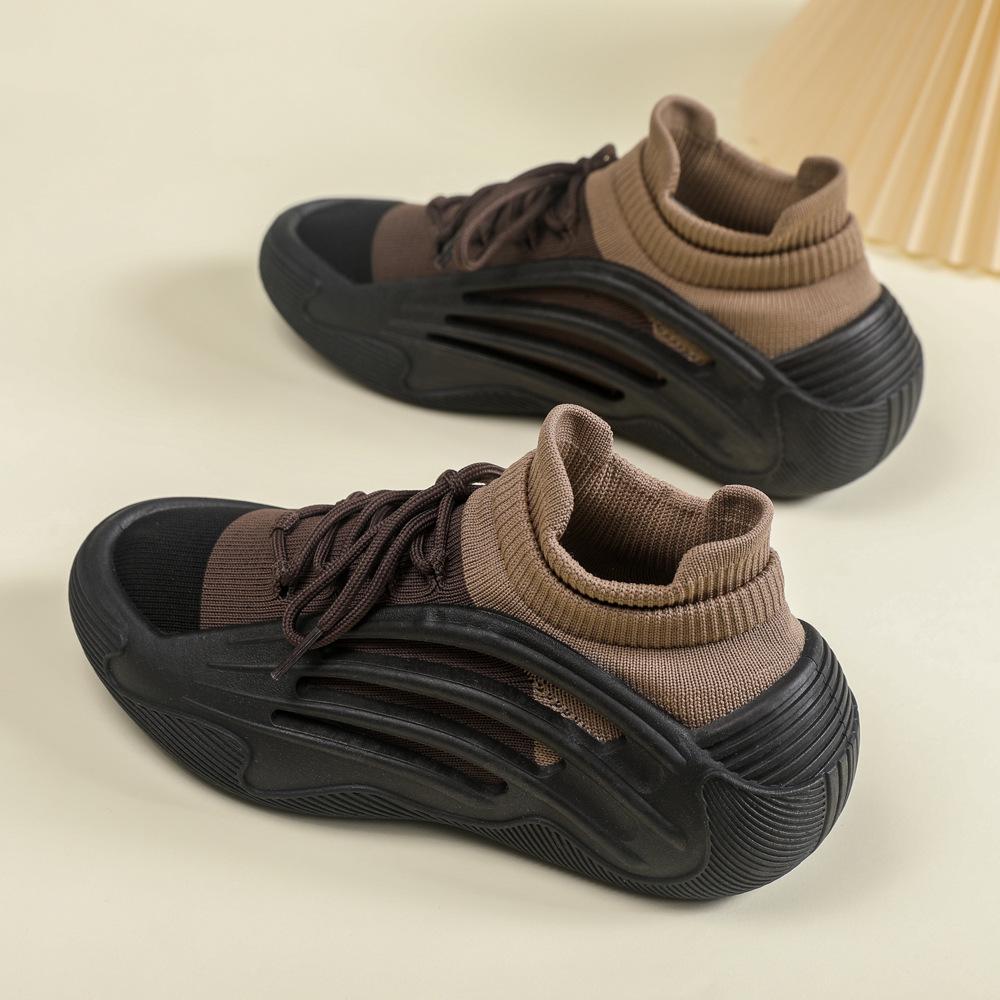 Damen Trendige Dicksohlige Flyknit Socken Schuhe - Weiche, Atmungsaktive, Lässige Frühling/Sommer Sneakers