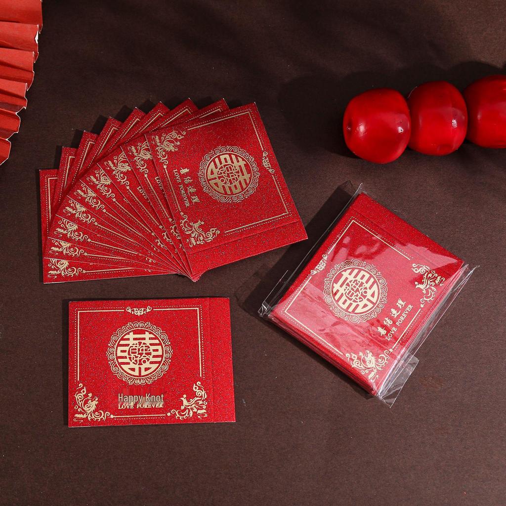 High-End Chinese Red Betrothal Gift Box for Engagement & Wedding, Hot Stamped Red Envelope Box, Handheld Dowry Supplies
