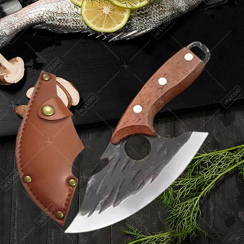 WXCOO Stainless Steel Household Fruit Slicing Kitchen Knives for Cooking Meat Chopping Vegetable Knife Wooden Handle