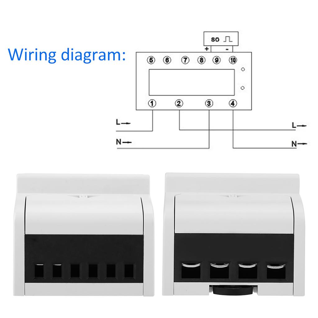 220V Digital 1 phase 2 Wire 4P Din Rail Electric Meter Electronic KWh Meter(5(30)A)