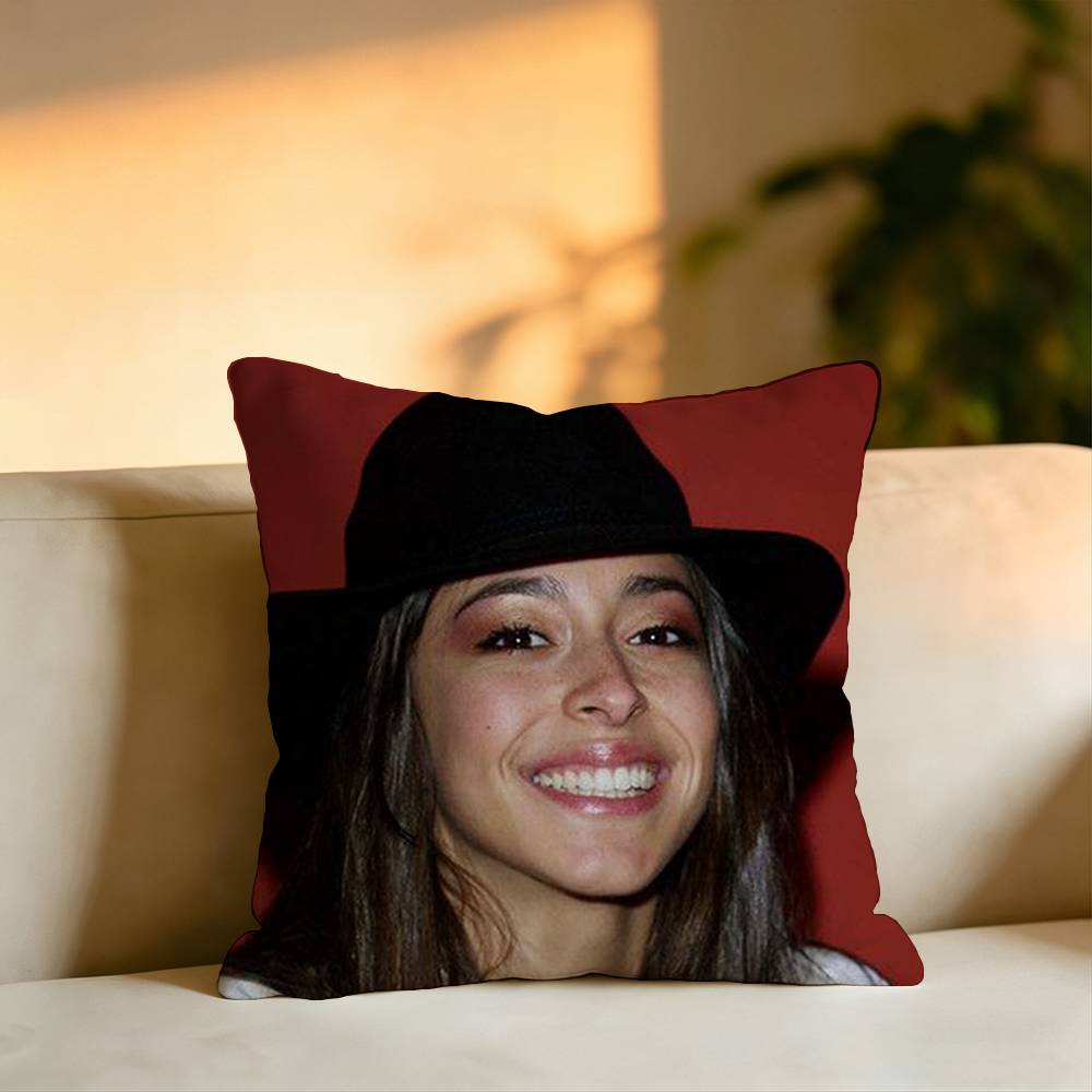 Popular Actress Oona Chaplin Square DoubleSided printed Pillow Case Bedroom Bedside Pillow Sofa Cushion Cover