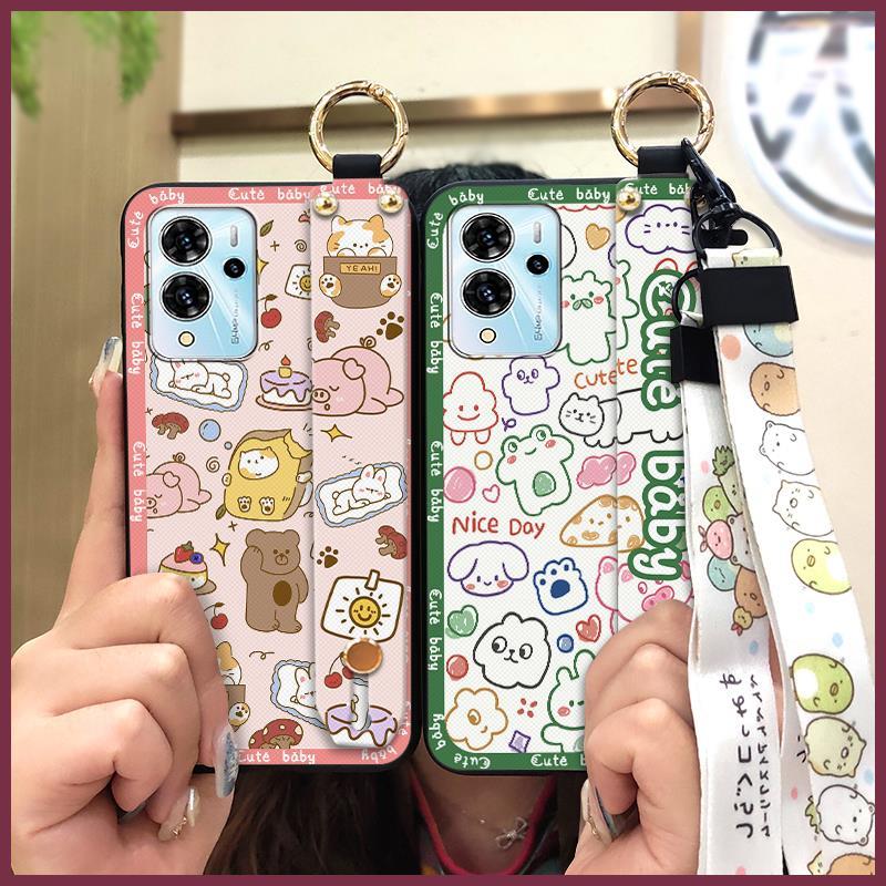 Dirt-resistant Ring Phone Case For ZTE Blade V40 Pro Protective Cute Kickstand Wrist Strap Shockproof Back Cover Durable
