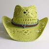 Sommer Strand Böhmischer Strohhut Holzperlen Ausgeschnitten Sonnenhut Muschel Damen Herren Westliche Cowboyhüte chapeau cowboy